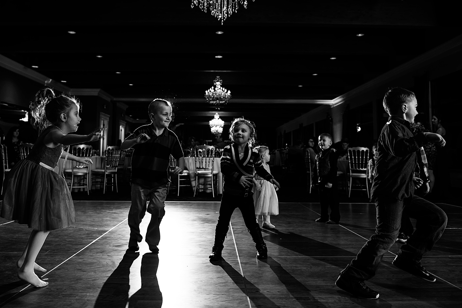 kids dancing during the reception