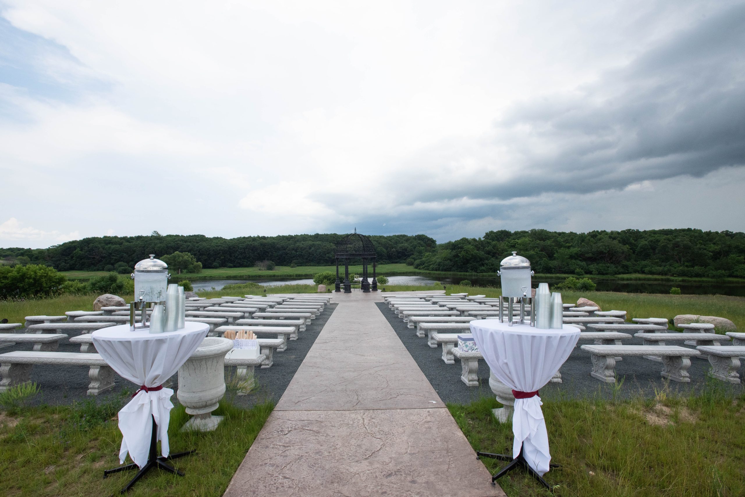 a wedding ceremony site set up Edward Anne Estate at Bavaria Downs