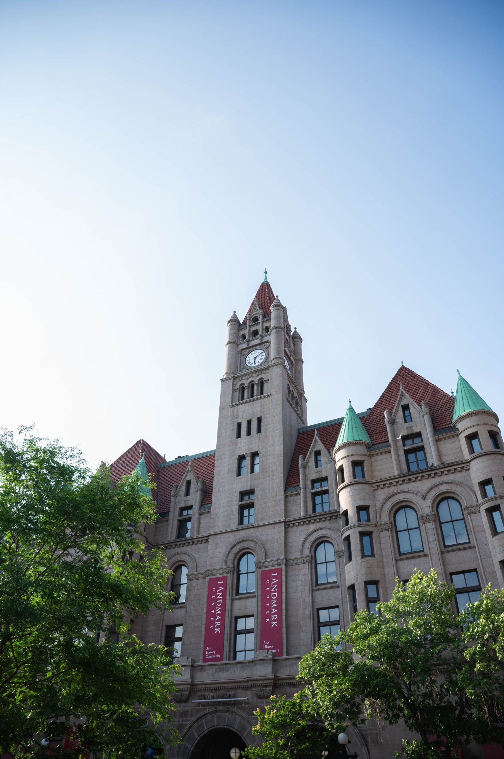 the exterior of the landmark center