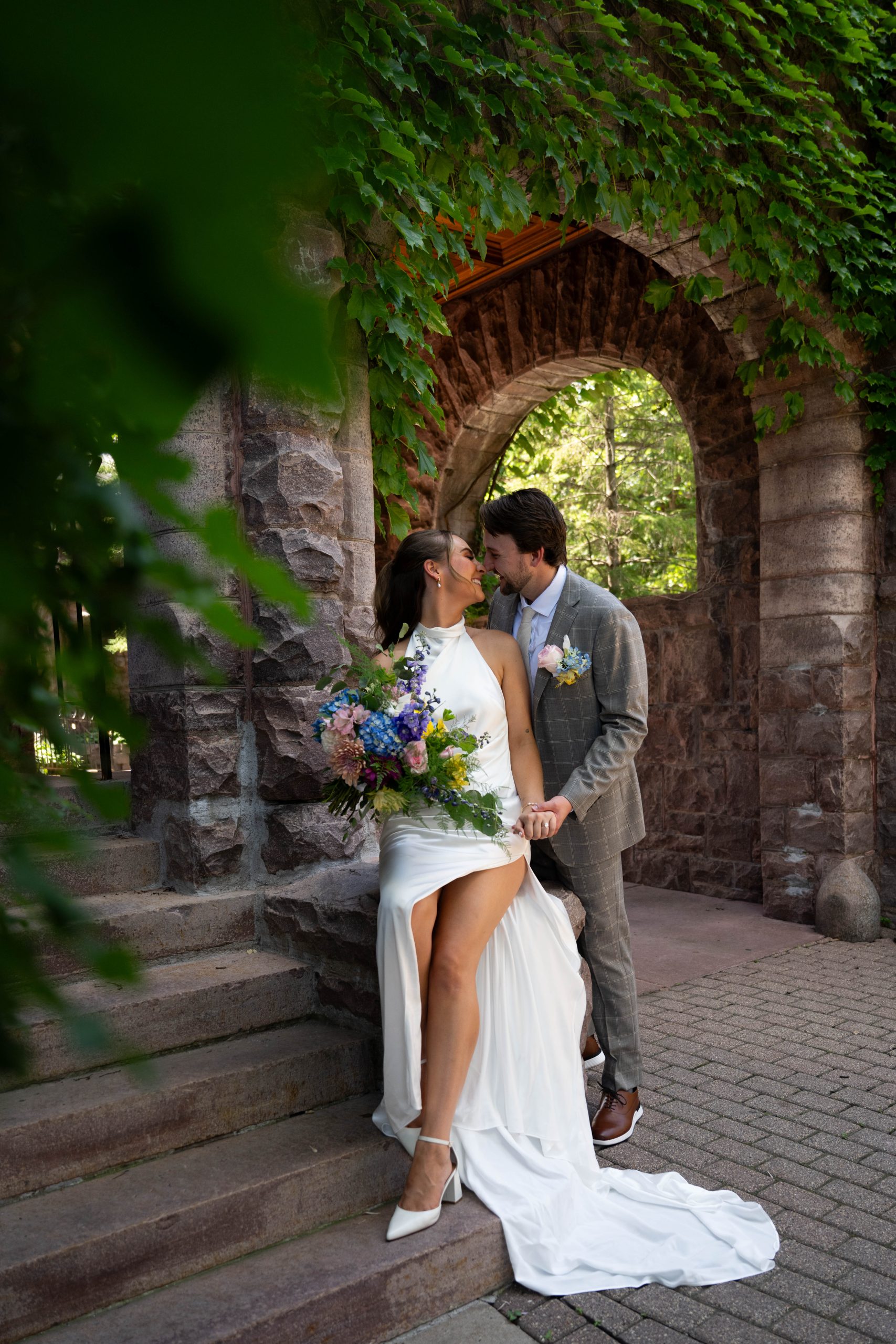 a couple getting married at the van dusen mansion in minnesota